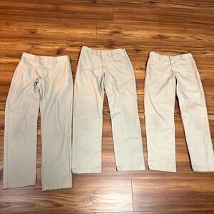 Lot of 3 Mark Twain Elderwear Pants Boys 29x30 Beige Cotton Blend Straight Leg